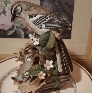 Porcelain Bird And Baby Figurine